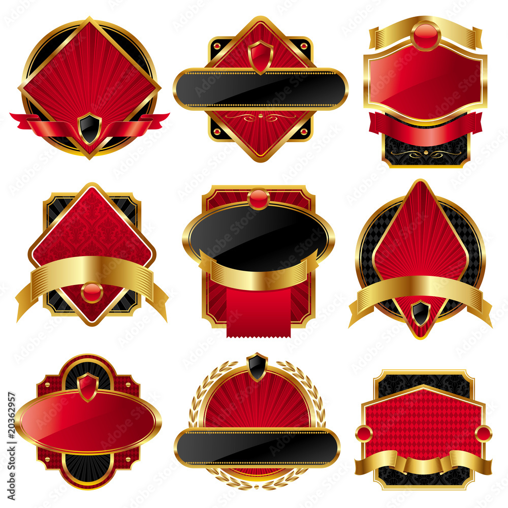 Vector collection of luxury labels