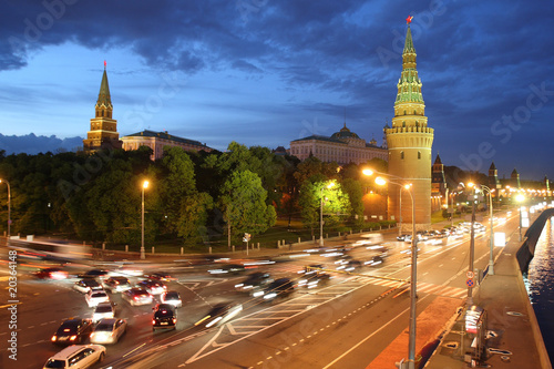 Obraz na płótnie Kremlin in Moscow, Russia at night w salonie