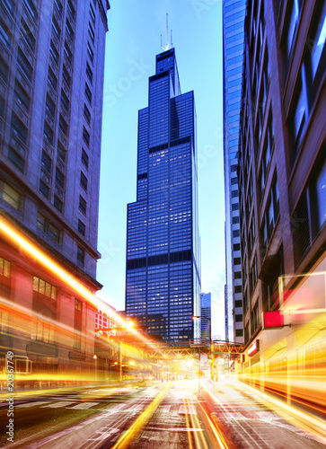 Willis Tower at night time