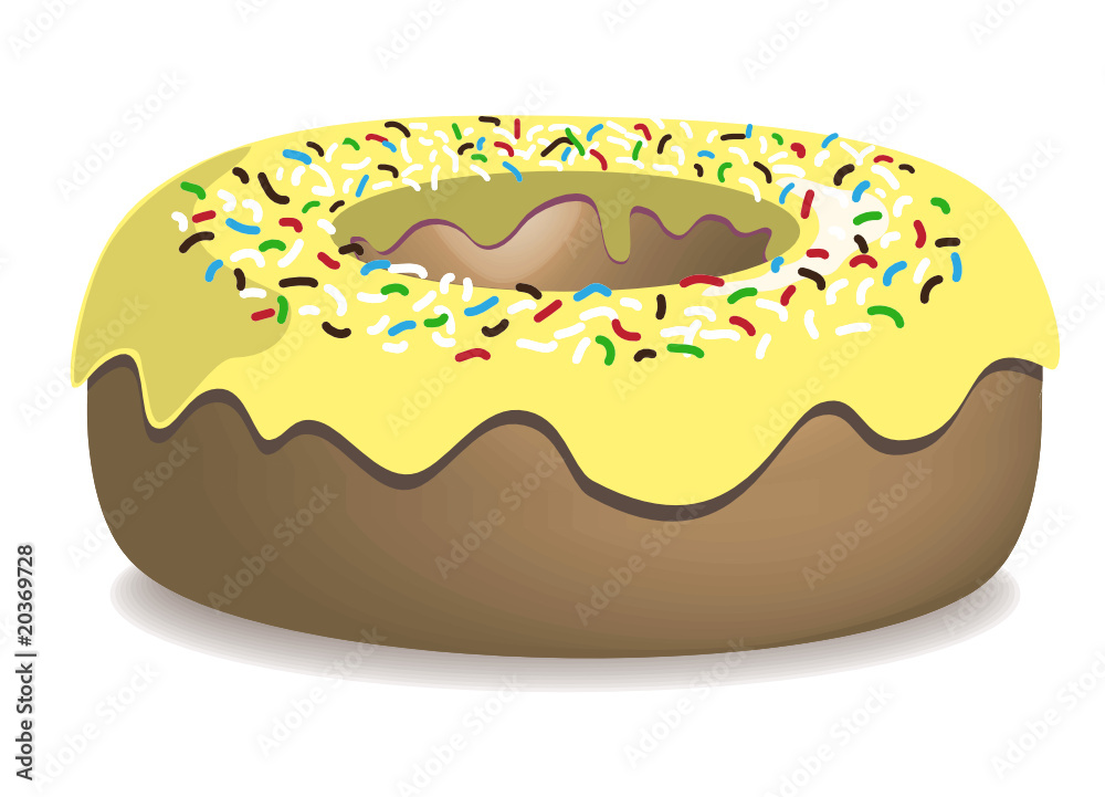 Donut mit gelben Zuckerguss Donut mit gelben Zuckerguss