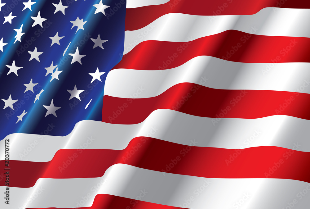 vector american flag - obrazy, fototapety, plakaty 