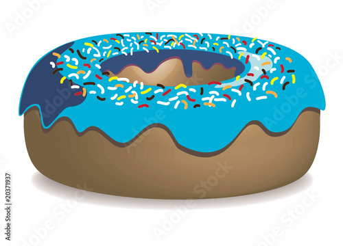 Donut mit blauem Zuckerguss