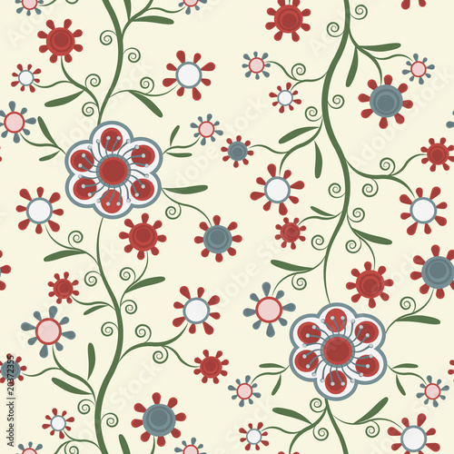 Seamless pattern with elegant flowers