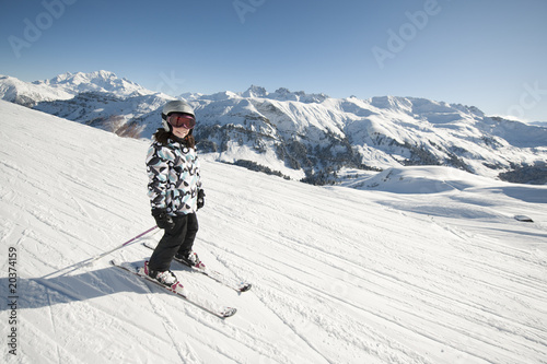 Enfant au ski, Areches, Savoie, Beaufortain, France