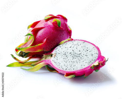 Fresh dragon fruit isolated on white background