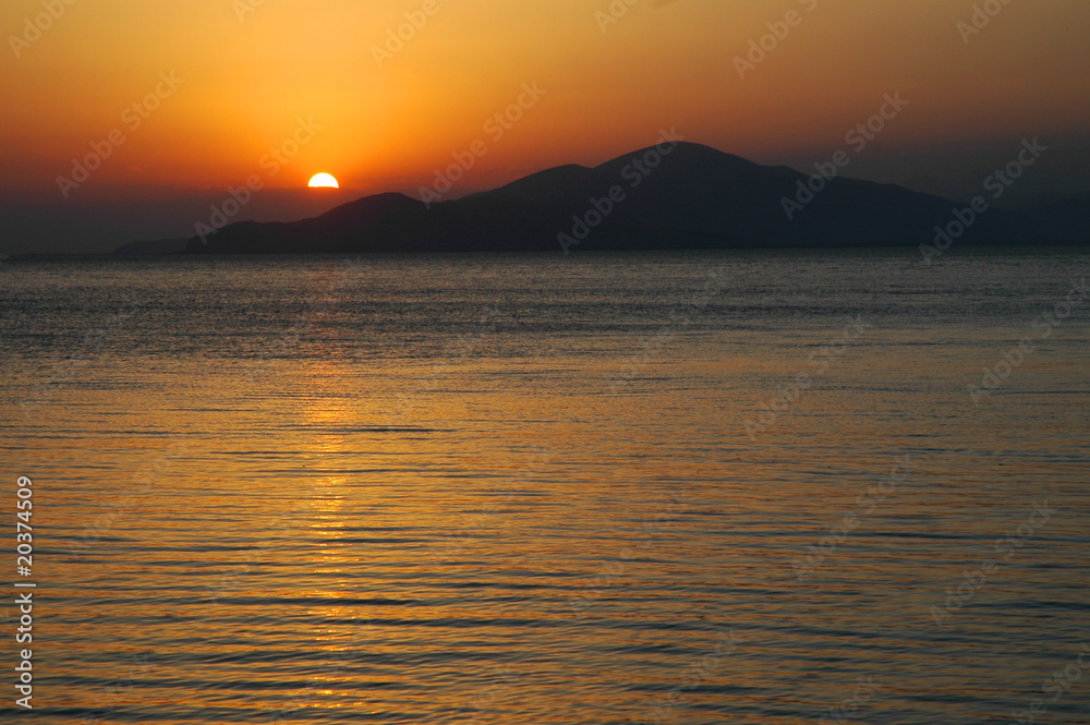 Sunset on lake Sevan, Armenia