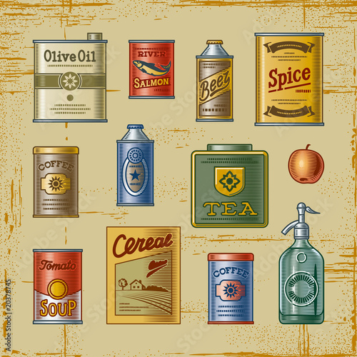 Retro grocery set