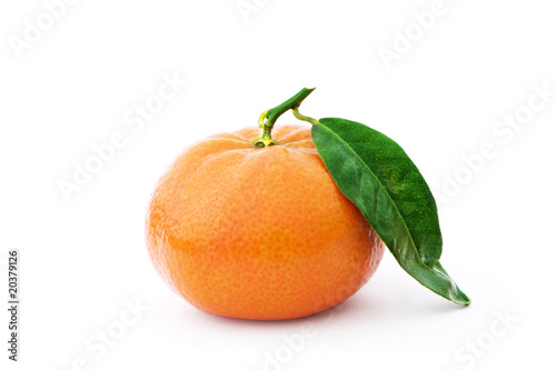 Mandarine mit Blatt
