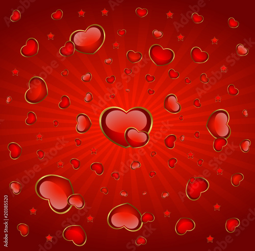 background with beautiful hearts