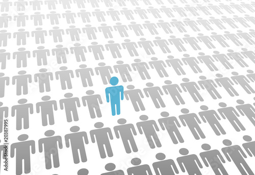 One stand up person in world of lay down people