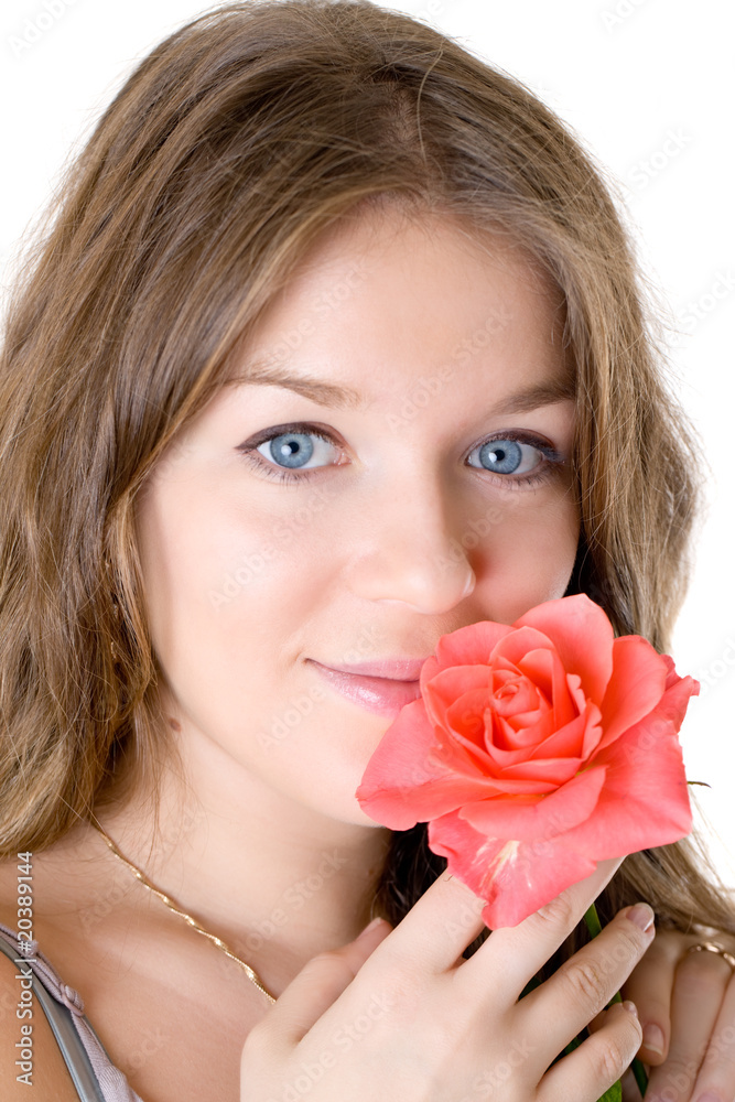 girl with a red rose