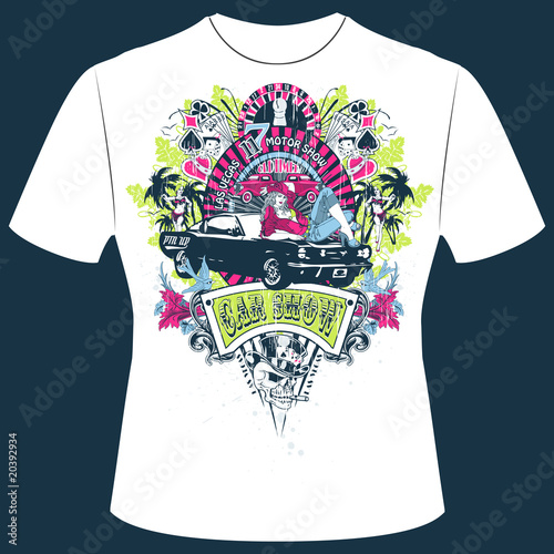 Photography T-Shirt Print Pinup Girl Las Vegas