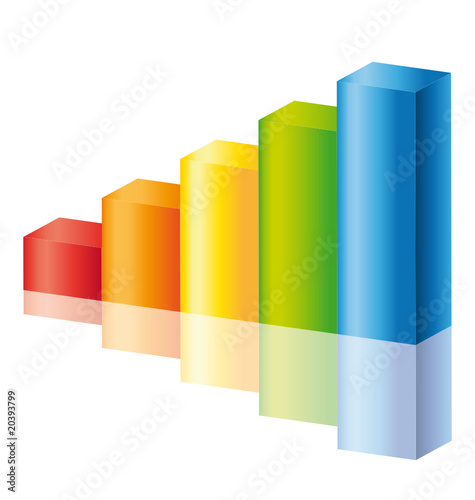Colorful stick diagram with reflection