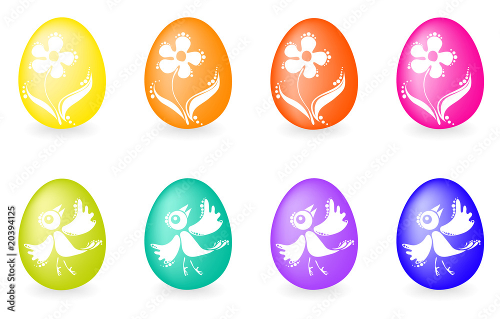 Set of easter eggs, vector illustration
