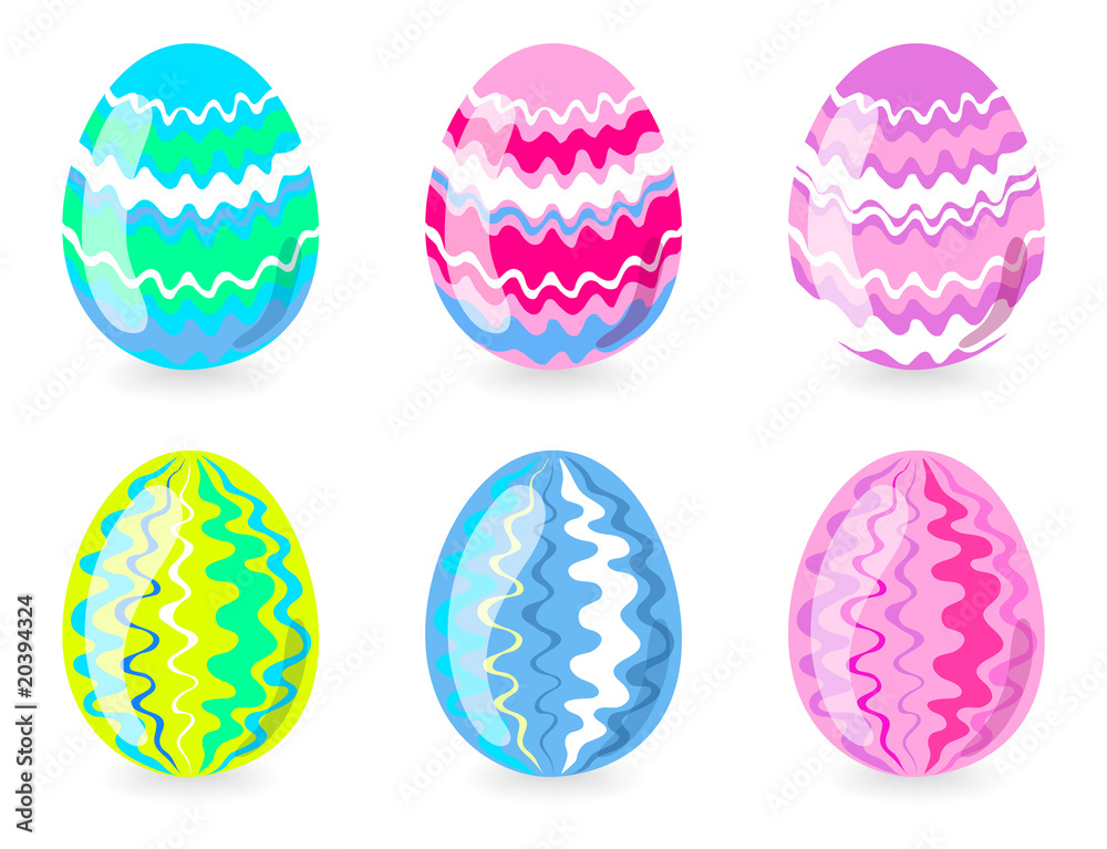 six easter eggs with strips six easter eggs with strips