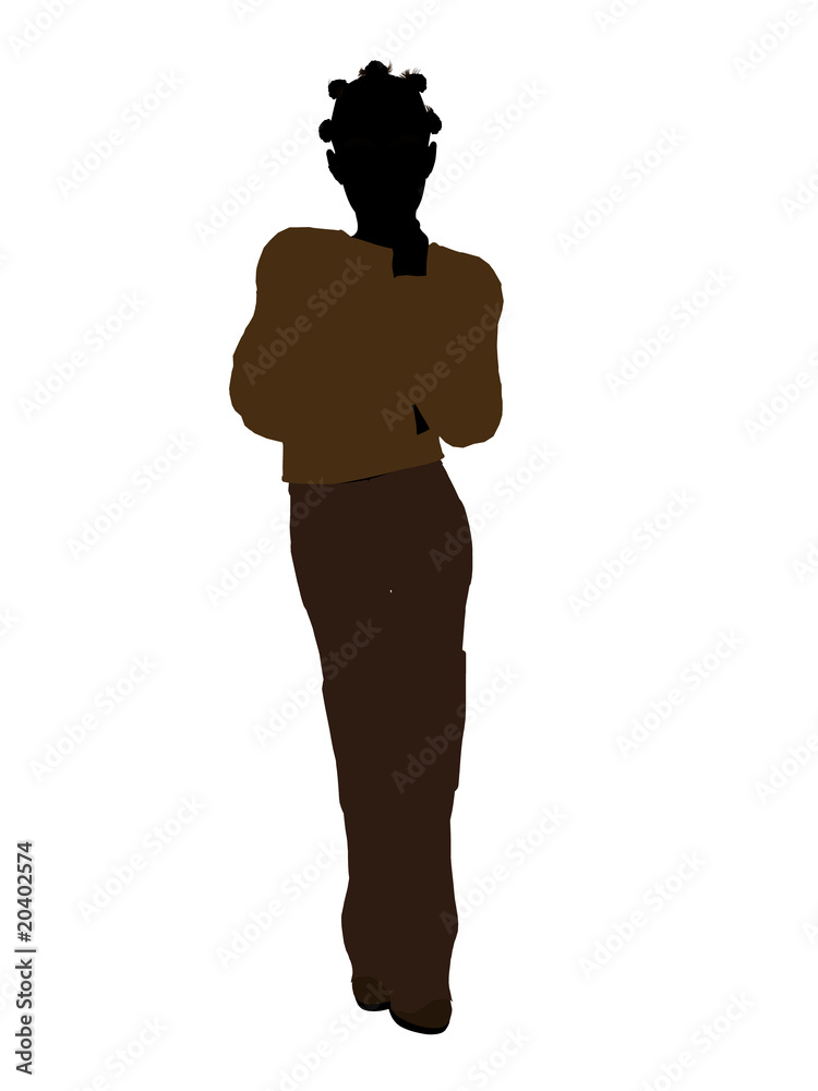 African American Teenager Illustration Silhouette African American Teenager Illustration Silhouette