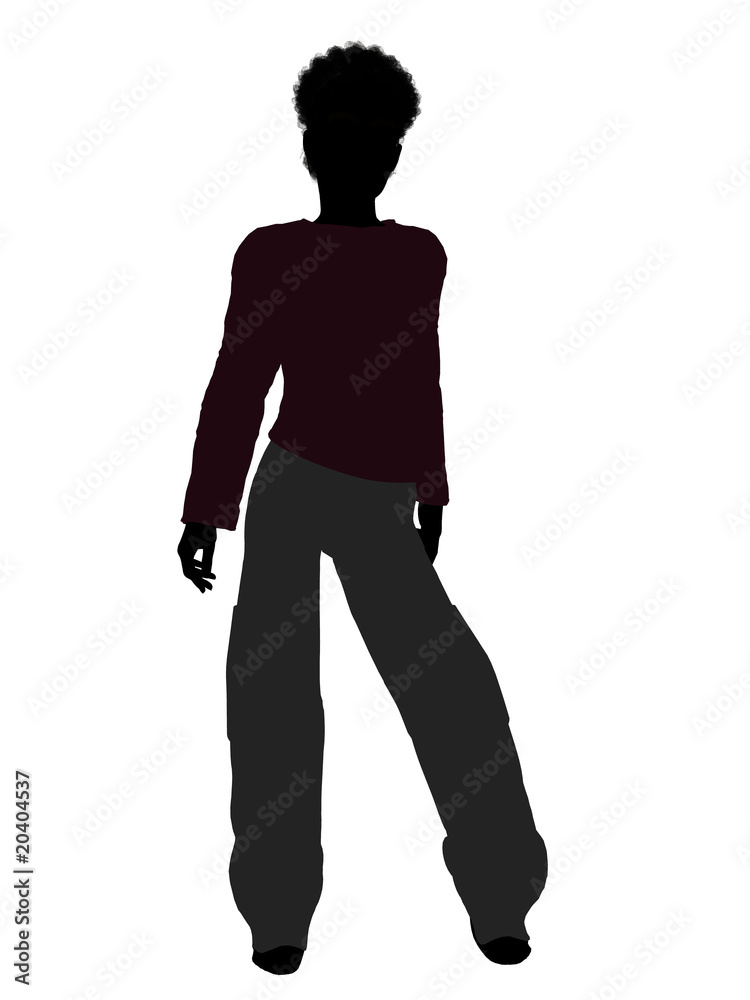 African American Male Teenager Illustration Silhouette African American Male Teenager Illustration Silhouette