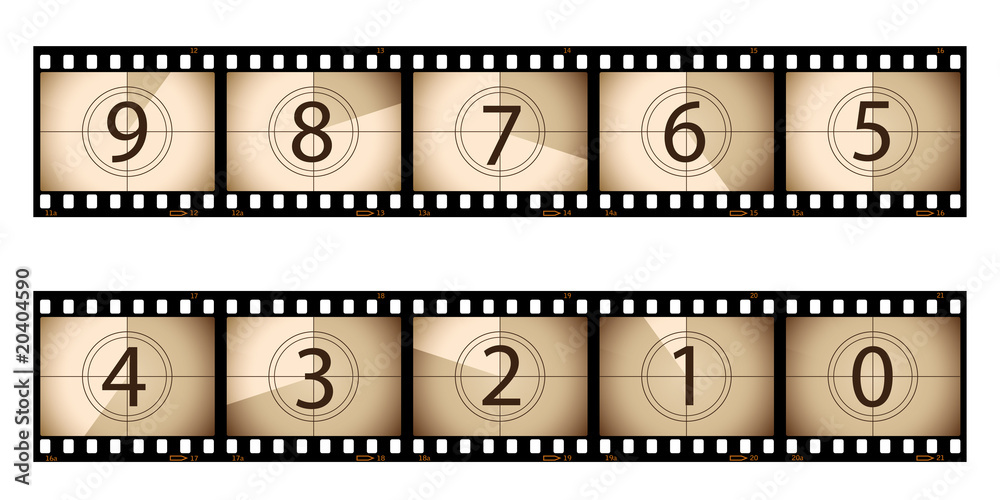 Obraz premium Film strip countdown