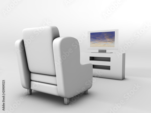 Sillón frente a la televisión