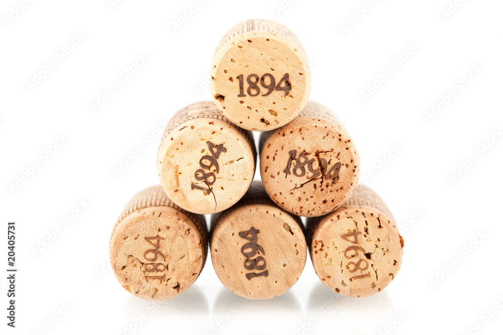 Six champagne corks Six champagne corks