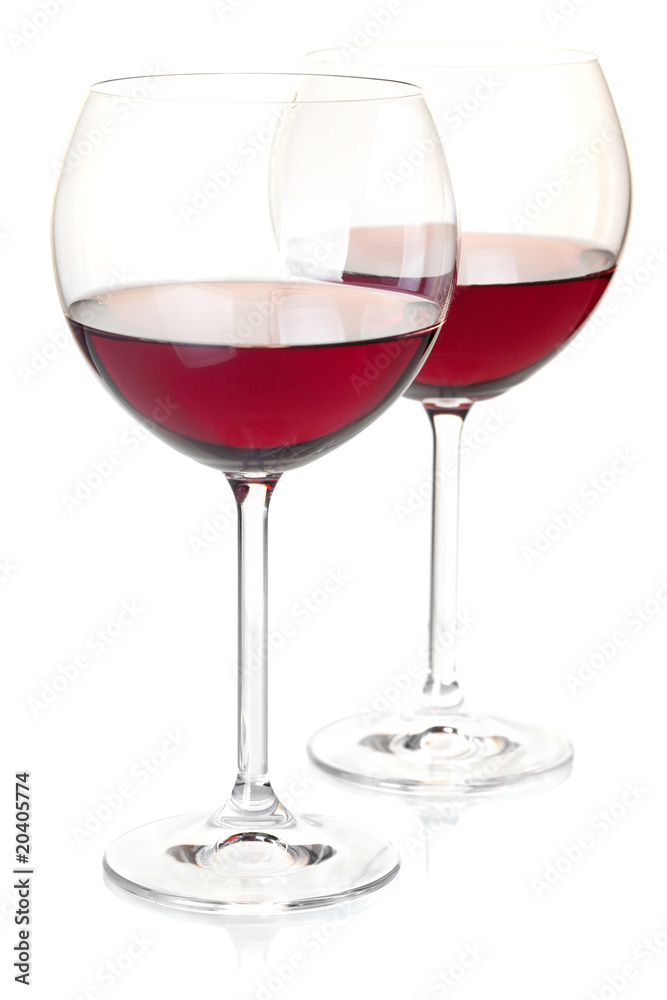 Red wine in glasses