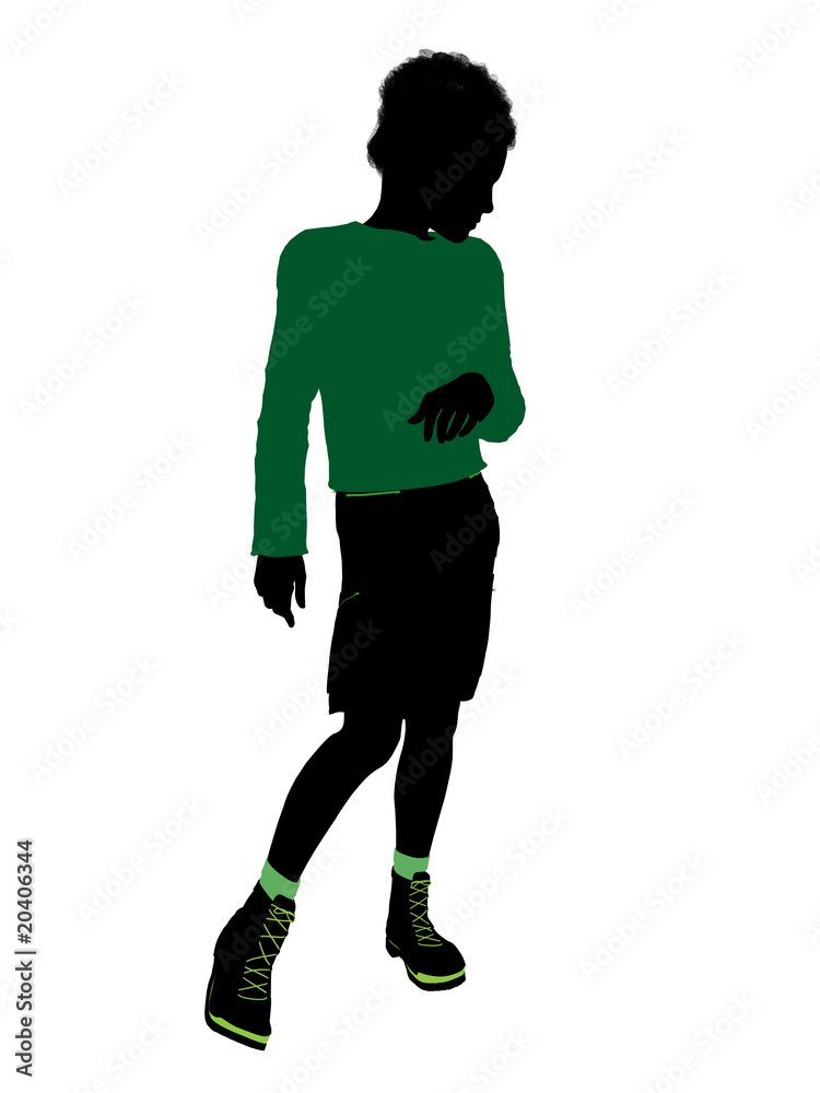 African American Male Teenager Illustration Silhouette African American Male Teenager Illustration Silhouette