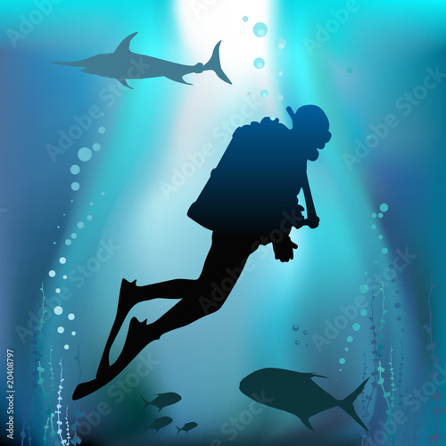 scuba diving vector