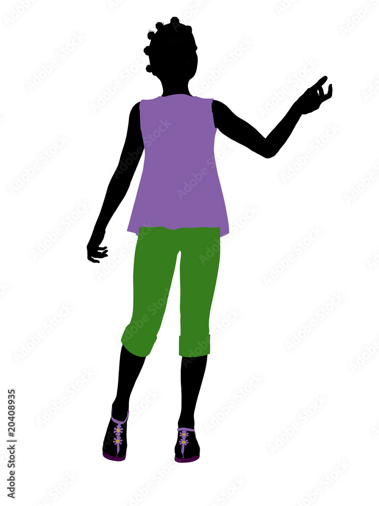 African American Teenager Illustration Silhouette