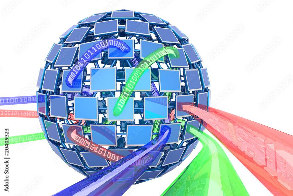 Fototapeta premium Global data. Hi-res digitally generated image.