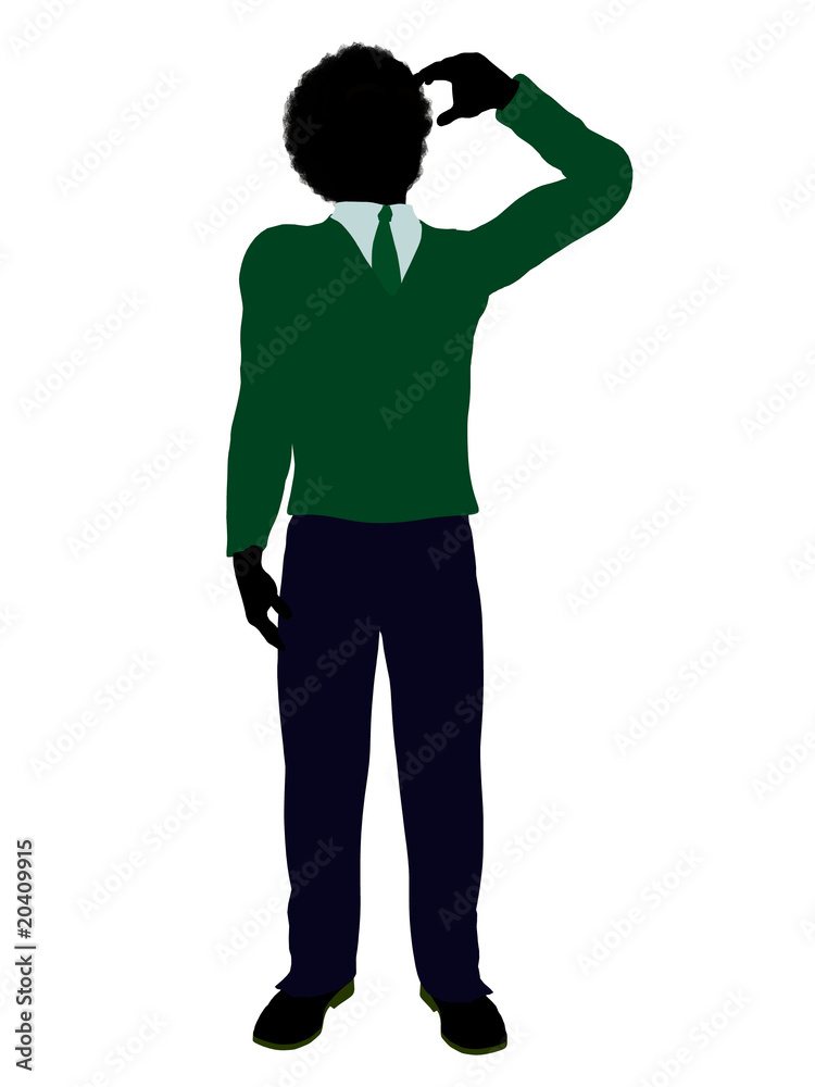 African American Teenager Illustration Silhouette African American Teenager Illustration Silhouette