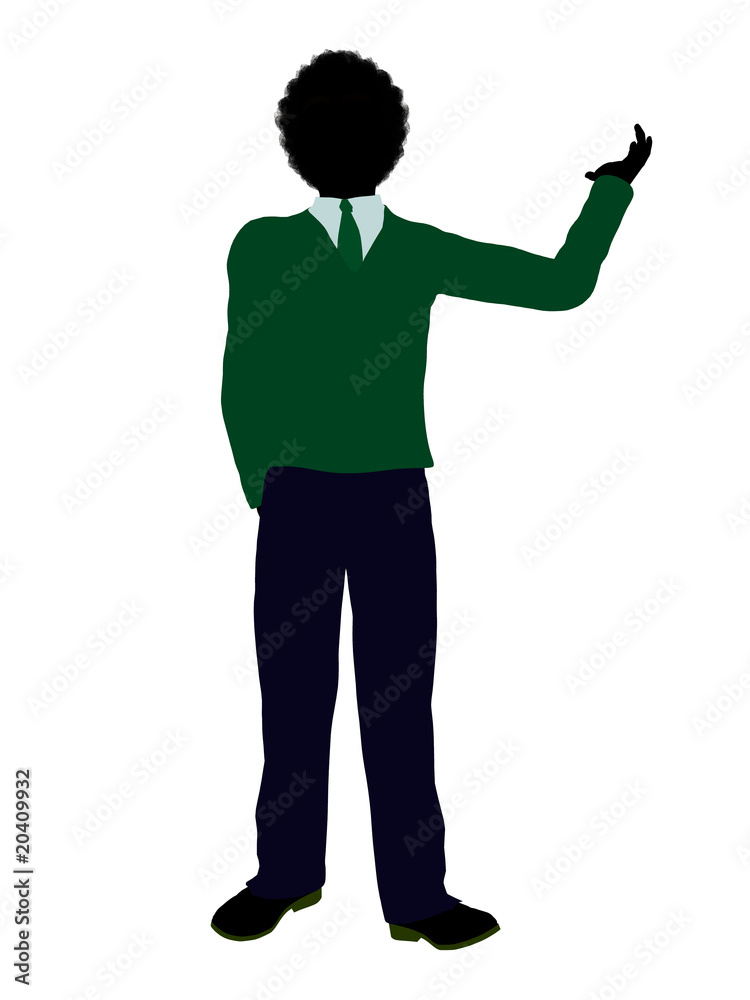 African American Teenager Illustration Silhouette African American Teenager Illustration Silhouette