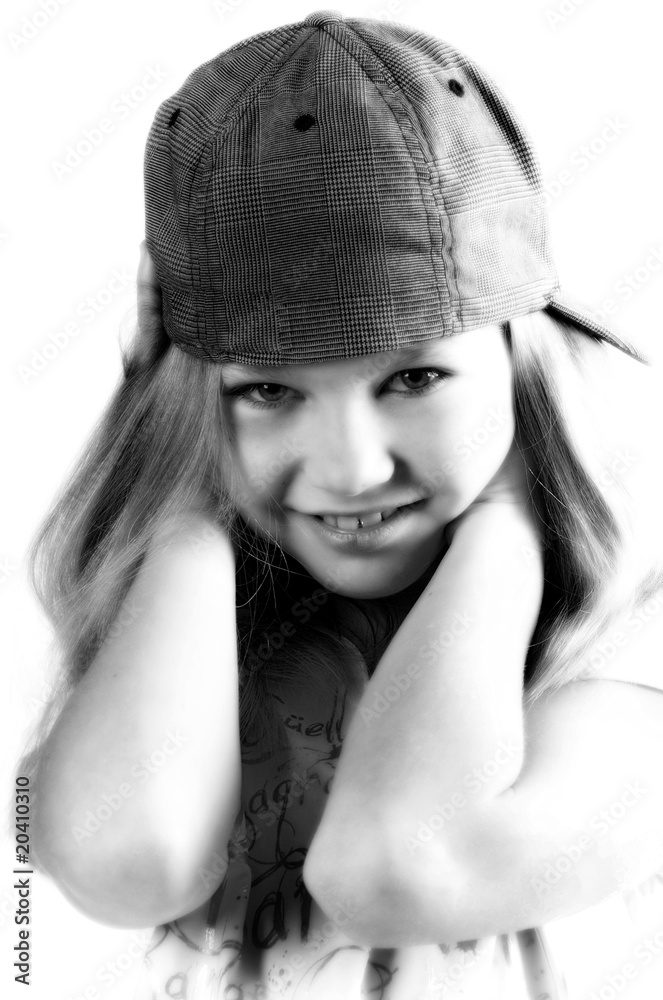 Nice Smile from a Girl with cap Nice Smile from a Girl with cap