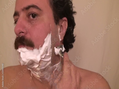 shaving man