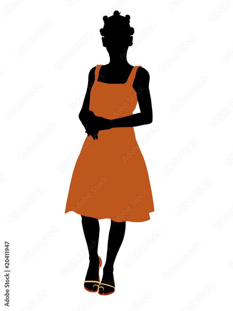 African American Teenager Illustration Silhouette African American Teenager Illustration Silhouette