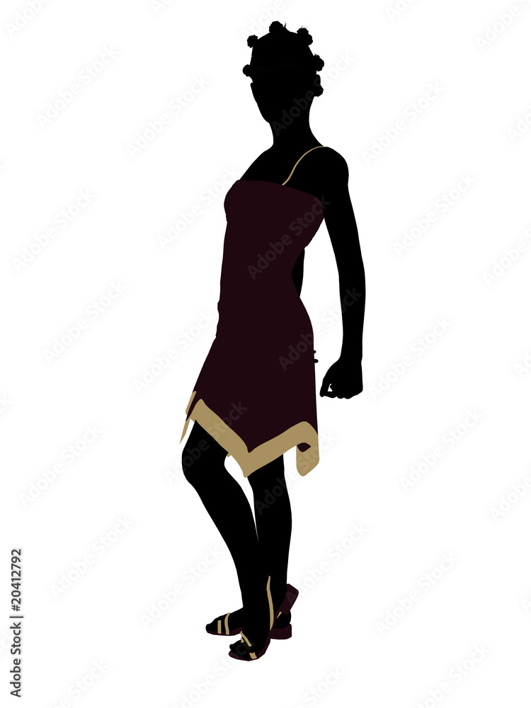 Fototapeta premium African American Teenager Illustration Silhouette