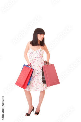 Shopping women smiling.