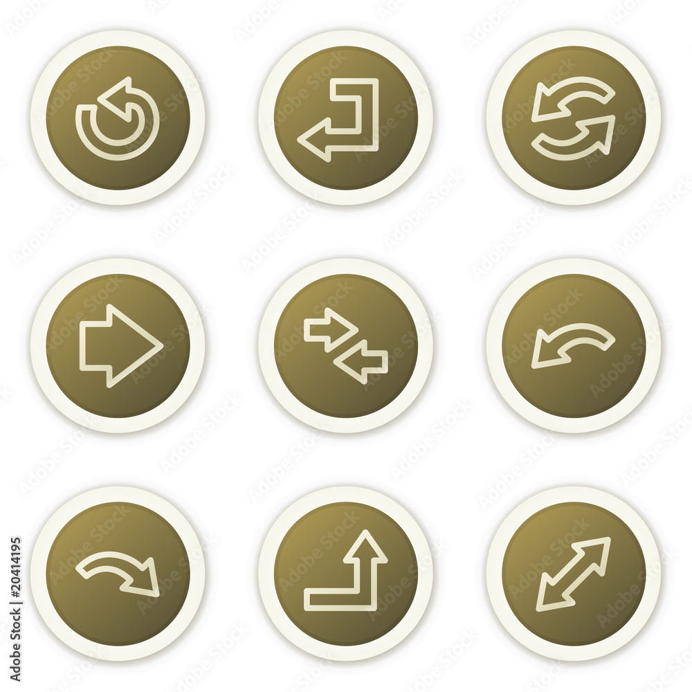 Arrows web icons set 1, brown circle buttons series Arrows web icons set 1, brown circle buttons series