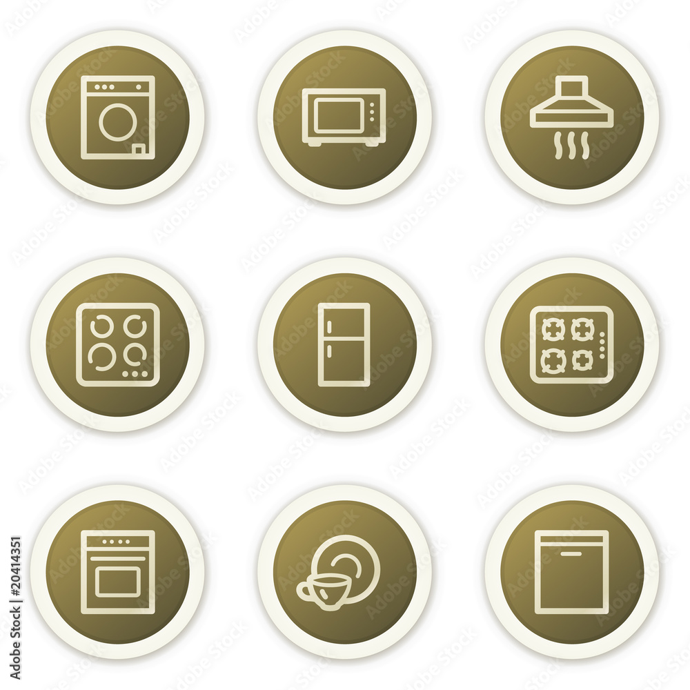 Home appliances web icons, brown circle buttons series Home appliances web icons, brown circle buttons series