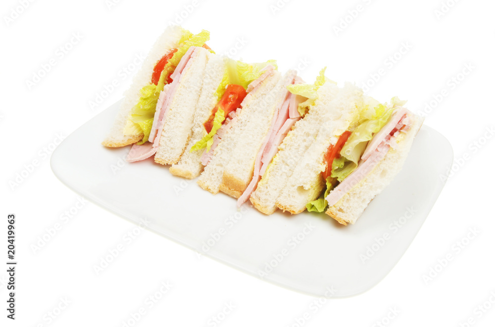 Ham salad sandwich on a plate