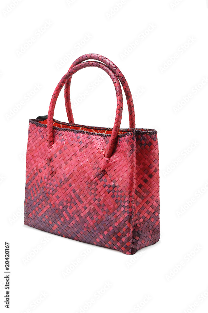 Woven plam leaf hand bag