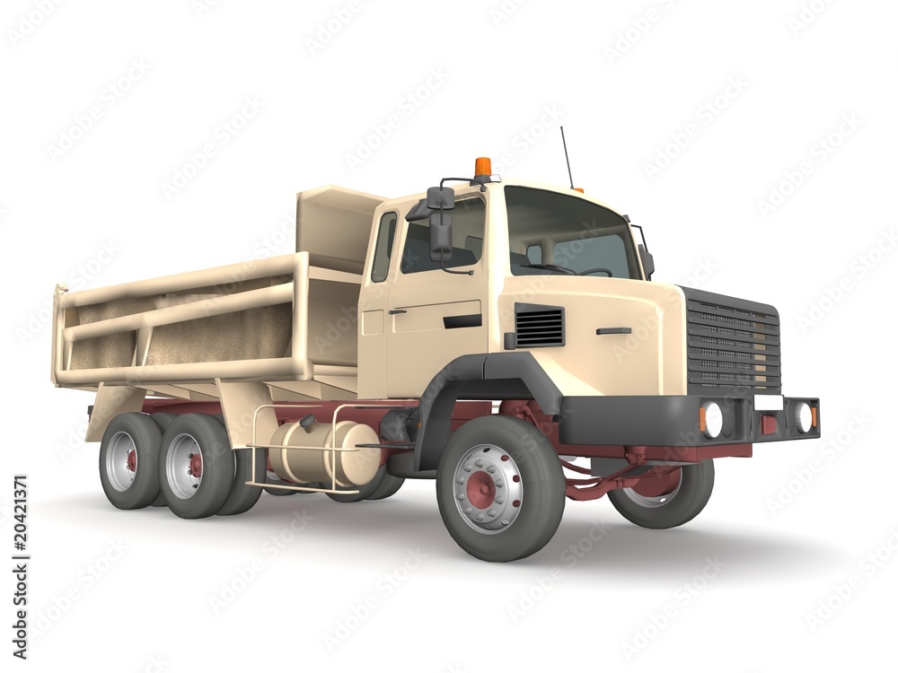 Obraz premium Dump truck isolated on white background