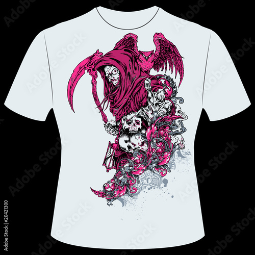 T-Shirt Druck grim reaper