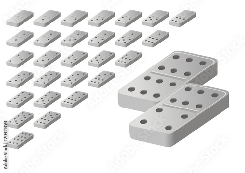 White domino blocks