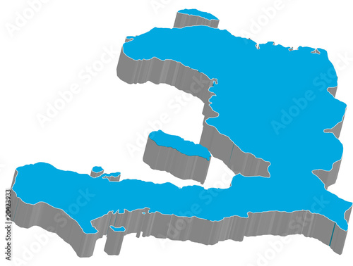 Blue map of Haiti