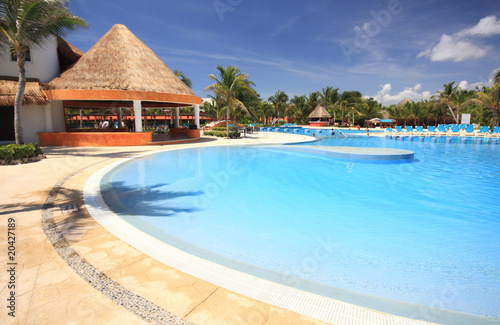 Swimming pool at a Caribbean beach resort