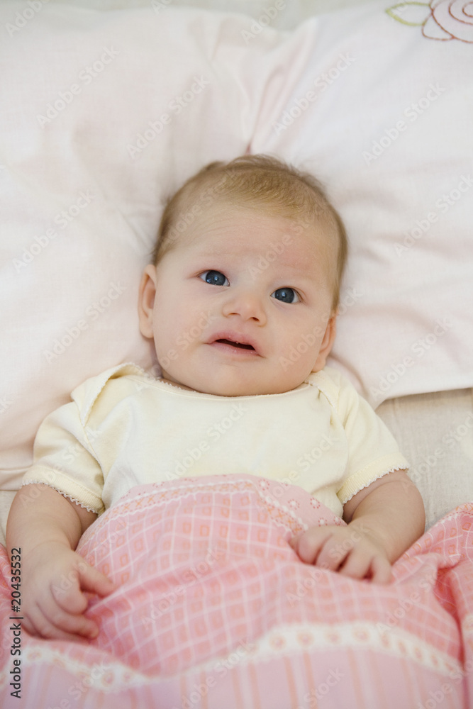 little cute baby in bed little cute baby in bed