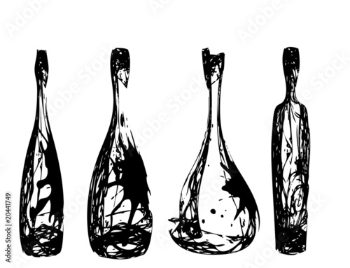 Set of the stylized bottles