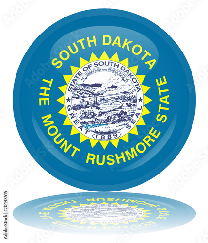 South Dakota Round Flag Button (Dakotan State Vector Reflection) photo