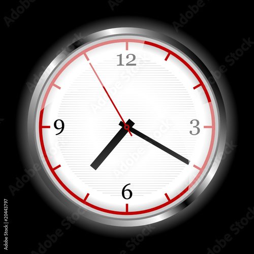 Vector clock on the black wall