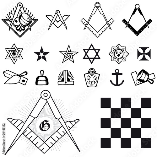 Set of symbol freemason masonic mason photo